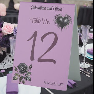 Pastel Goth style wedding table decorations Tent
