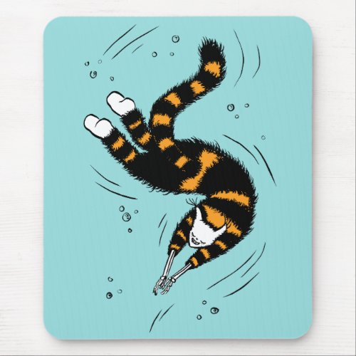 Pastel Goth Swimming Cat Skeleton Mouse Pad