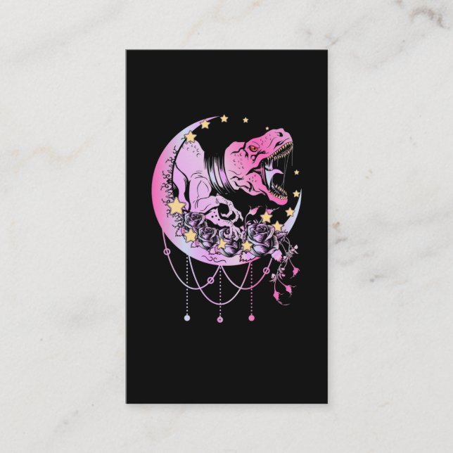 Pastel Goth Trex Crescent Kawaii Aesthetic Business Card (Front)
