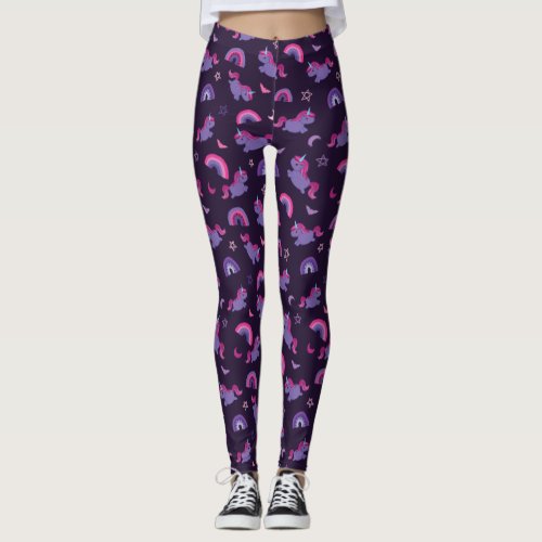 Pastel goth unicorn rainbow witch leggings