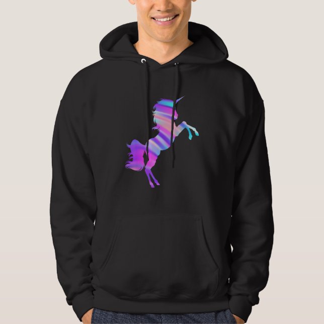 Pastel Goth Unicorn Vaporwave Hoodie (Front)