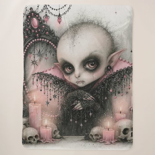 Pastel Goth Vampire Art | Spooky Cute Dark Fantasy Sherpa Blanket