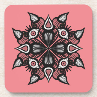 Pastel Goth Witch Design - Black Pink Monster Beverage Coaster
