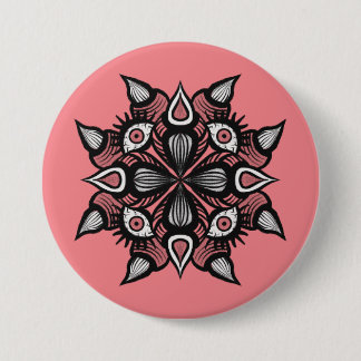 Pastel Goth Witch Design - Black Pink Monster Button