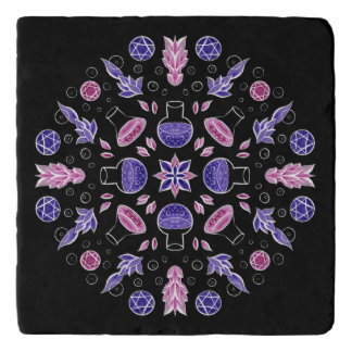 Pastel Goth Witch Potions with Purple Pentagrams Trivet