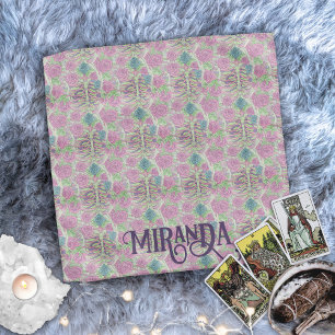 Pastel Gothic Floral Ribs & Roses Pink & Green Bandana