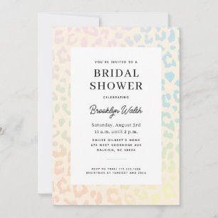 Pastel Gradient Animal Print Bridal Shower Invitation