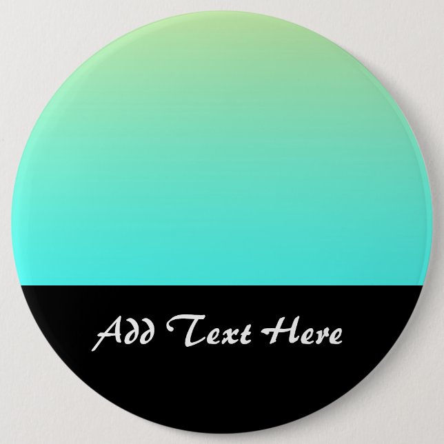 Pastel Gradient Background Turquoise Yellow Button (Front)