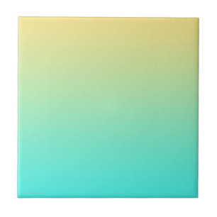 Pastel Gradient Background Turquoise Yellow Ceramic Tile