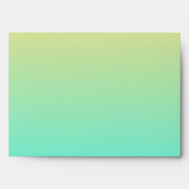Pastel Gradient Background Turquoise Yellow Envelope (Front)