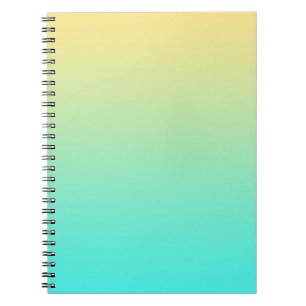Pastel Gradient Background Turquoise Yellow Notebook