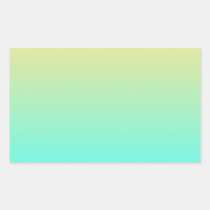 Pastel Gradient Background Turquoise Yellow Rectangular Sticker