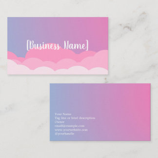 Pastel Gradient Business Card with Clouds | Custom