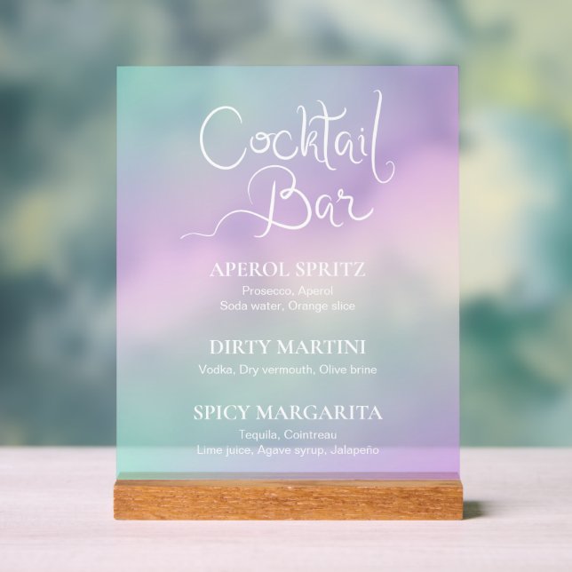 Pastel Gradient Cards and Gifts Acrylic Sign (Neutral)