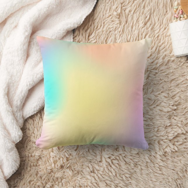 Pastel gradient colorful throw pillow (Blanket)