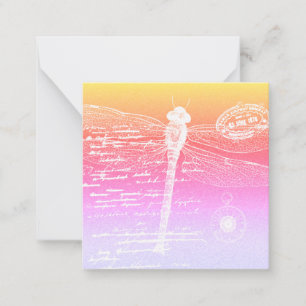 Pastel gradient dragonfly note card