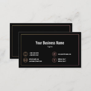 Pastel Gradient Frame Contact Icons Black Business Business Card
