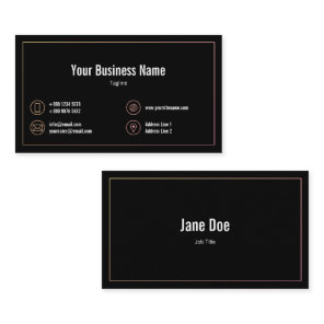 Pastel Gradient Frame Contact Icons Black Business Business Card Pastel Gradient Frame Contact Icons Black Business Business Card