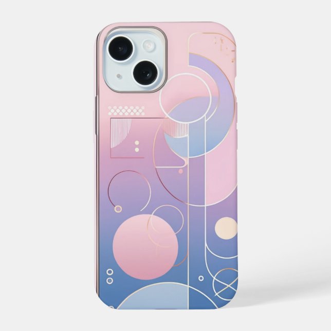 Pastel Gradient Geometric Iphone Case (Back)