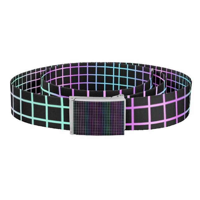 Pastel Gradient Grid Buckle Belt (Coil)