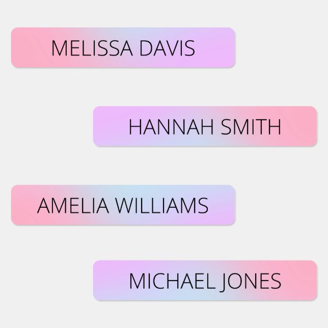 Pastel Gradient Kids Waterproof Name Labels (Group)