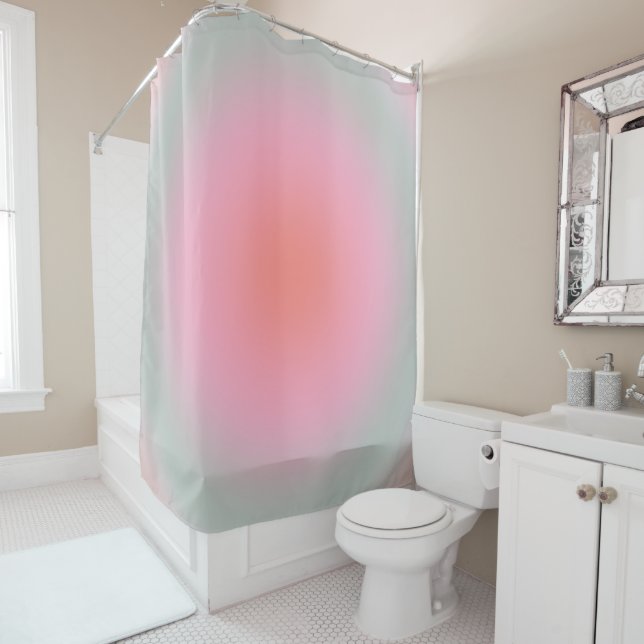 Pastel Gradient Minimalist Aura Shower Curtain (In Situ)
