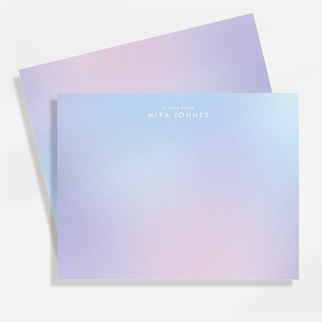 Pastel Gradient Ombre Modern Stationery Note Card (Creator Uploaded)