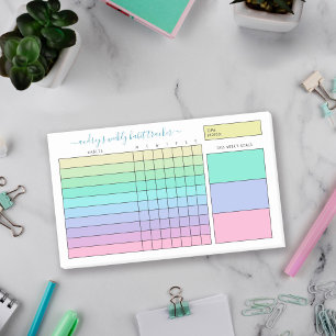 Pastel Gradient Purple Green Weekly Habit Tracker Post-it Notes
