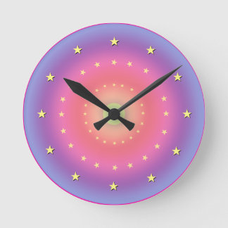 Pastel Gradient with Stars Wall Clock