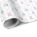 Pastel Grandmillennial Watercolor Nutcracker Wrapping Paper<br><div class="desc">Hand painted adorable little nutcracker ballerina's scallop trellis. Perfect for the Grandmillennial Christmas styles!</div>