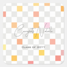 Pastel & Gray Checks Aesthetic Graduation Party