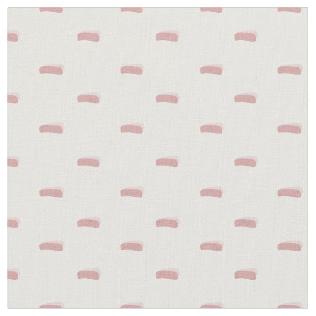 Pastel Gray Red Minimalist Dashes on White Fabric (Close Up)