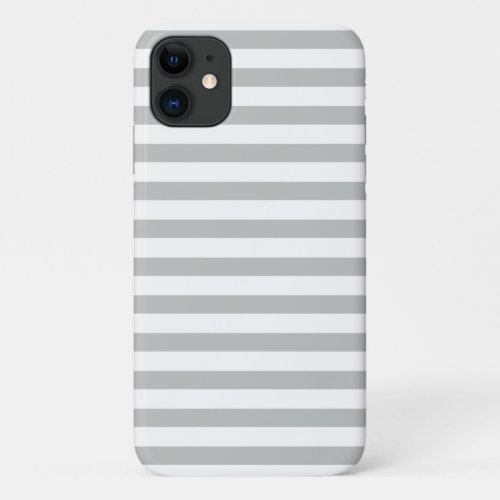Pastel Gray Stripes Pattern iPhone 11 Case