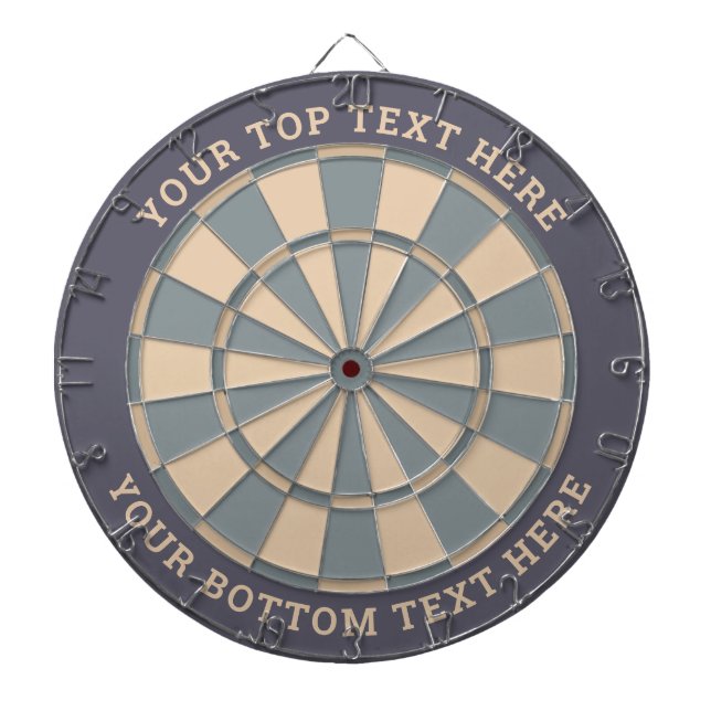 Pastel Grays Dartboard with Custom Text (Front)
