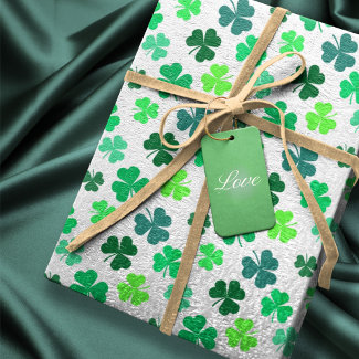 Pastel Green 3 Leaf Clover Shamrock Boho Elegant