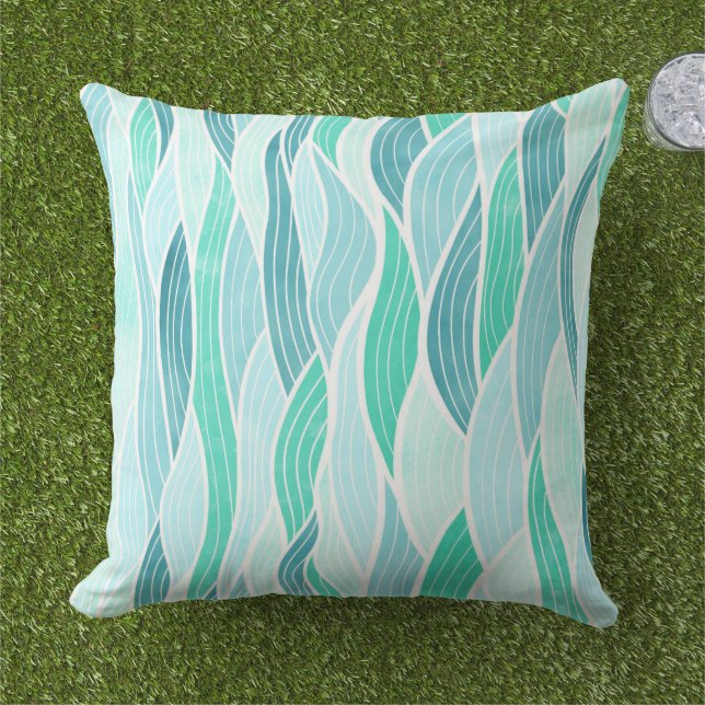 Pastel Green Abstract Throw Pillow (Grass)