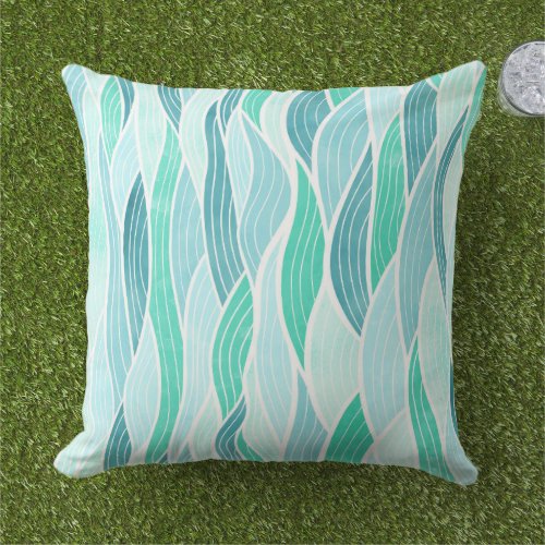 Pastel Green Abstract Throw Pillow