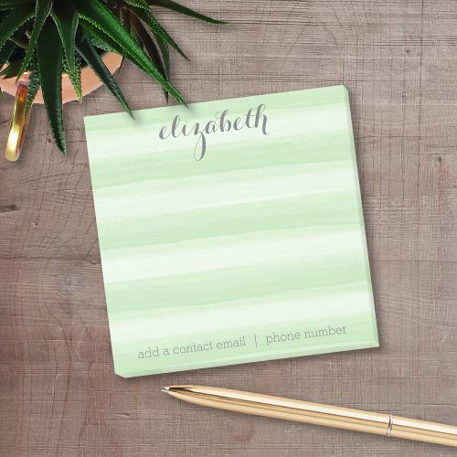 Pastel Green and Gray Stationery Suite for Women Post_it Notes