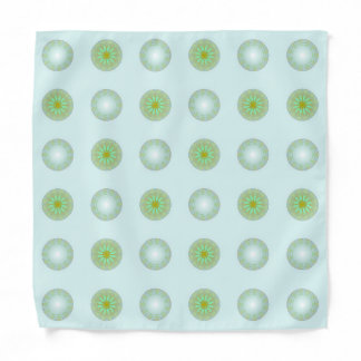 Pastel Green and Grey Geometric Pattern Bandana