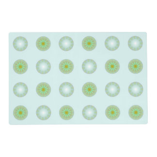 Pastel Green and Grey Geometric Pattern Placemat