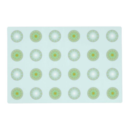Pastel Green and Grey Geometric Pattern Placemat