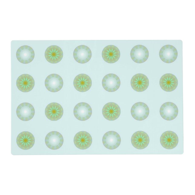 Pastel Green and Grey Geometric Pattern Placemat (Front)