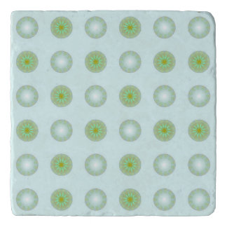 Pastel Green and Grey Geometric Pattern Trivet