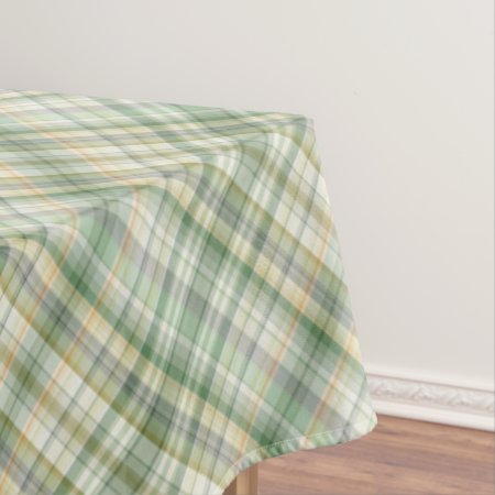 Pastel Green And Orange Tablecloth