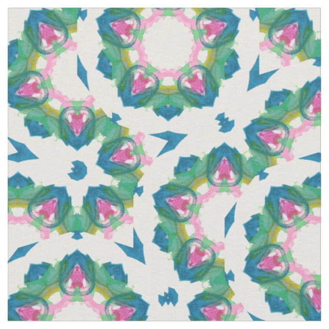 Pastel Green and Pink  Fabric (Close Up)