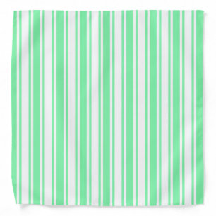 Pastel green and white candy stripes bandana