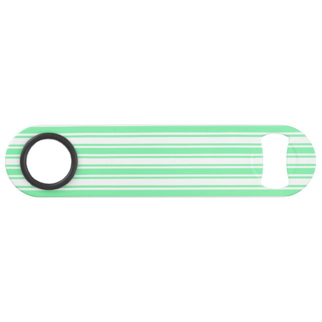 Pastel green and white candy stripes bar key (Front (Horizontal))