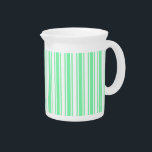 Pastel green and white candy stripes beverage pitcher<br><div class="desc">Pastel green and white candy stripes</div>