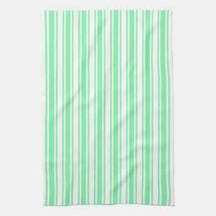 Pastel green and white candy stripes kitchen towel