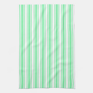 Pastel green and white candy stripes kitchen towel